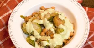 Brussels Sprouts and Beans with Cream Sauce
